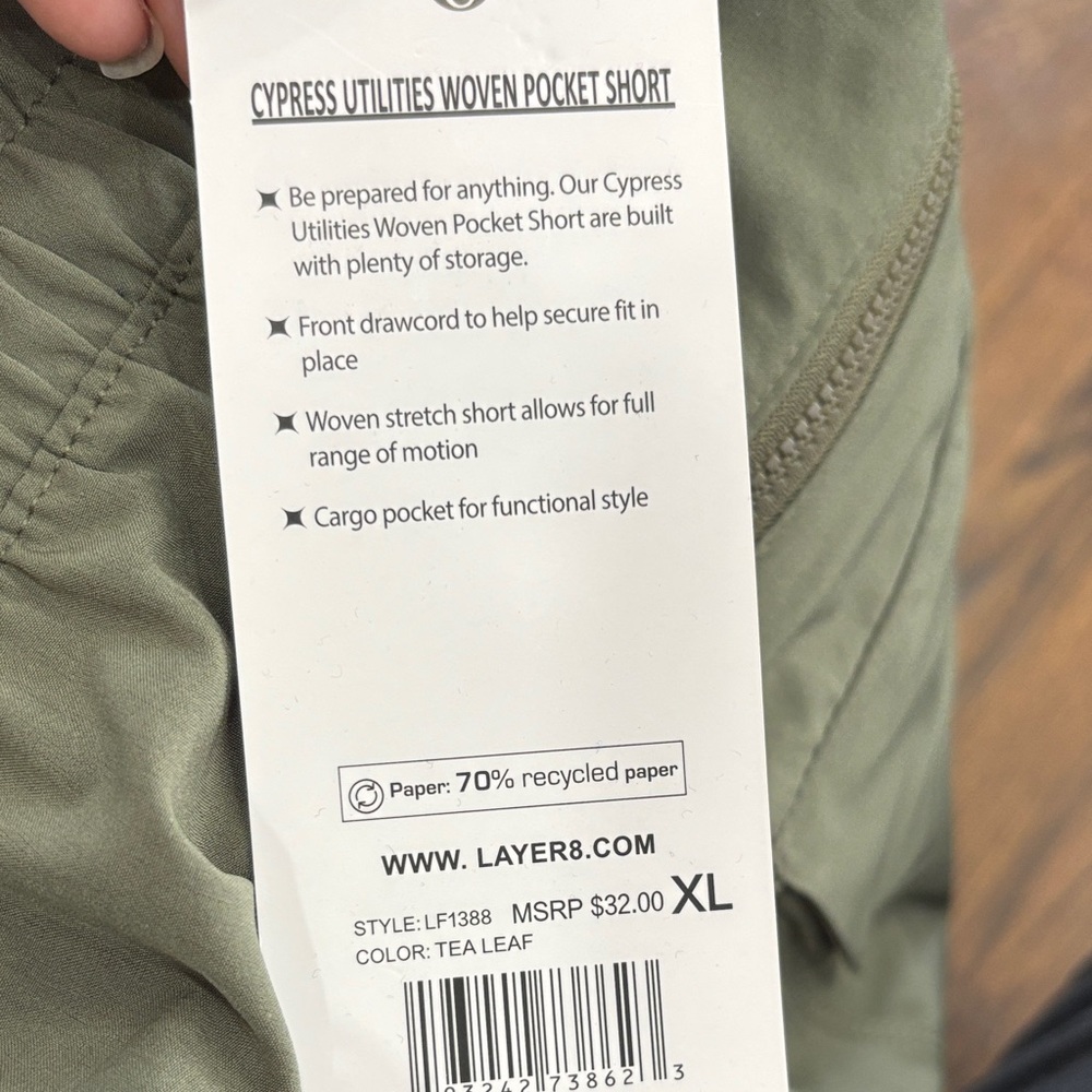 Layer 8 Sage Green utility woven Shorts size XL - Picture 5 of 5